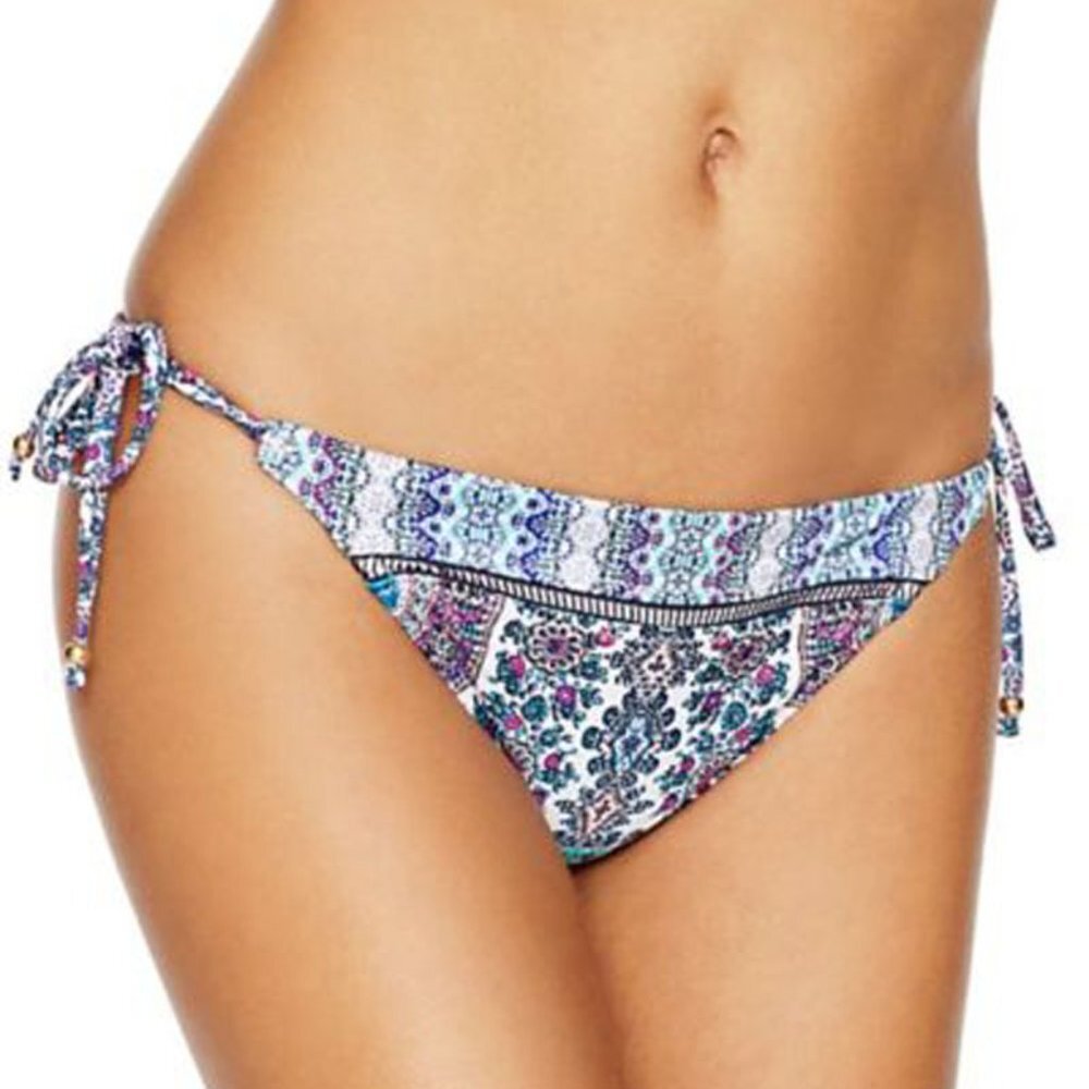 NWT Nanette Lepore Paros Print Side Tie Bikini Bottoms Medium M